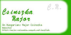 csinszka major business card